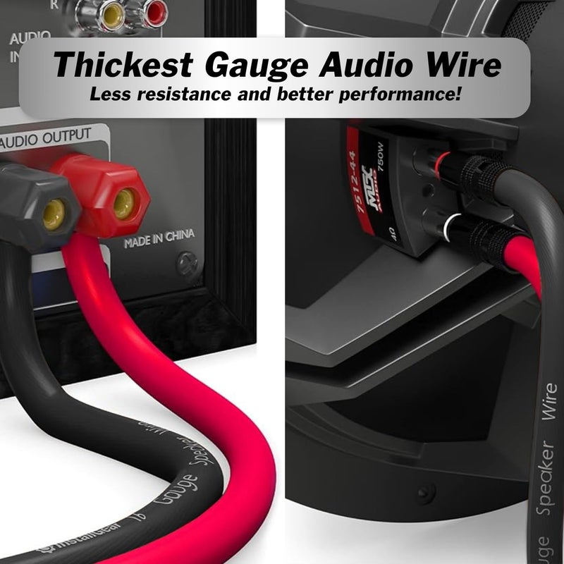 InstallGear 14 Gauge Speaker Wire - Red/Black 100ft Speaker Wire for Car, Home Theater, Stereo, Radio, Surround Sound Systems - 14 Gauge 100 ft - Durable - Image 4